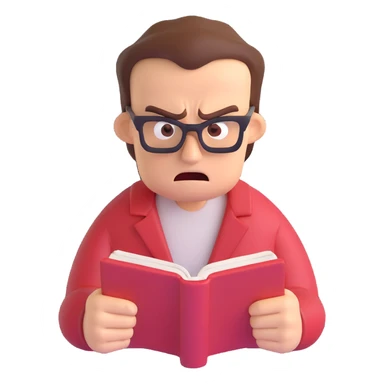 angry man reading sticker