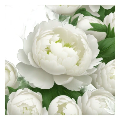 Bouquet of white peonies sticker