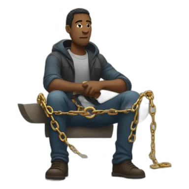chained man sticker