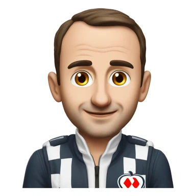 Make me an emoji of Robert Kubica with his Orlen Costume like apple emoji style sticker