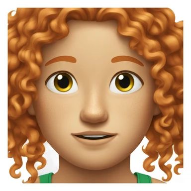 ginger curly long hair freckles green eyes sticker