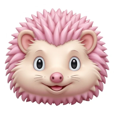 pastel pink hedgehog smiling sticker