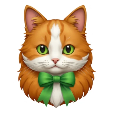 cat with green ribbon sticker