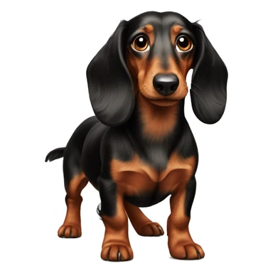 Realistic long hair dachshund   sticker
