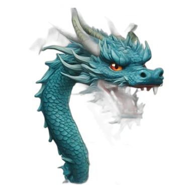 ukiyoe blue dragon with cash sticker