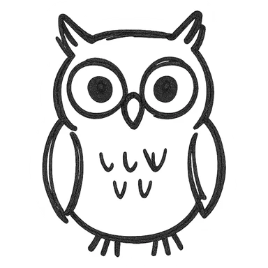 white owl, minimal icon sticker