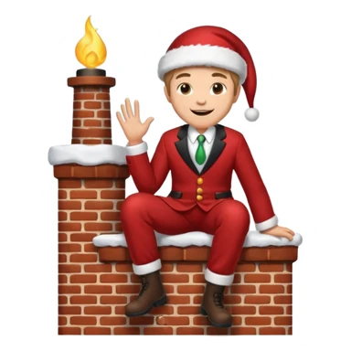 Cristmas male sit down on a chimney sticker