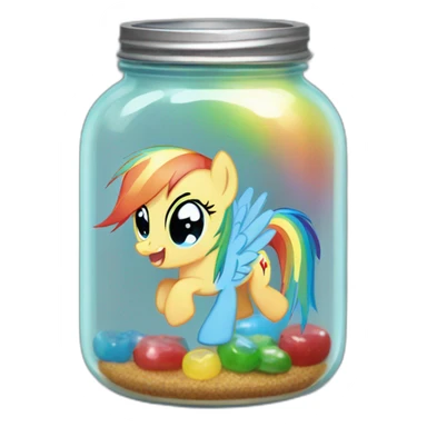 rainbow dash in a jar sticker