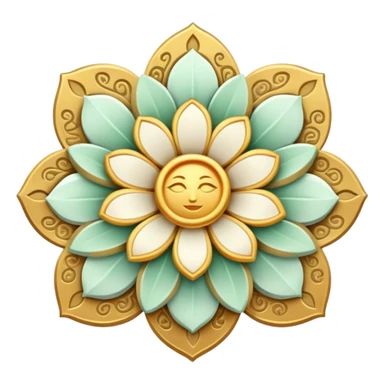 9 petal beauty currency, cool style, cool, beautiful art, ancient and celestial, currency with 9 petals sticker