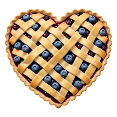 realistic bluebery pie heart shape sticker