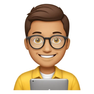 a cool programmer yello smiley emoji sticker