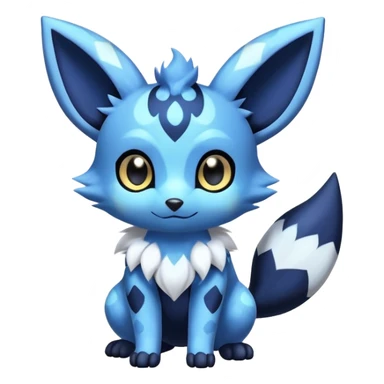 Shiny Cute Adorable Umbreon-Noibat-Meowstic-Hybrid-Creature with pattern-markings sticker
