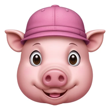 pig wear hat sticker