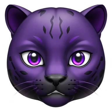 black panther with purple eyes, sad crying face sticker