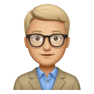 marketer man with glass sticker