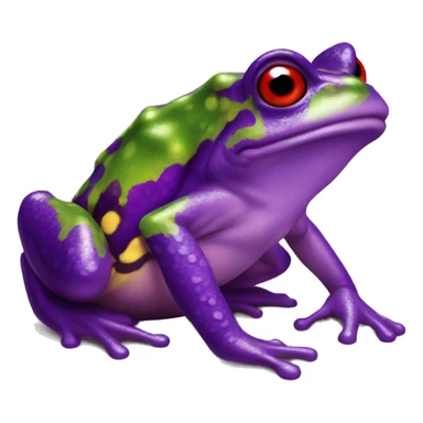 Purple horned frog squirting red paint out of its eyes sticker