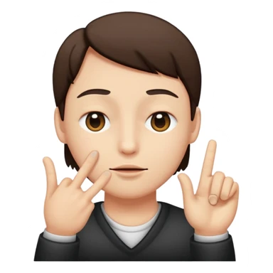 one eye close like giving a blink with hand pointed  sticker