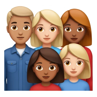 a group of five people sticker