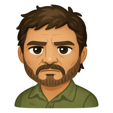 twitter emoji style joel from the last of us portrayed by pedro pascal sticker