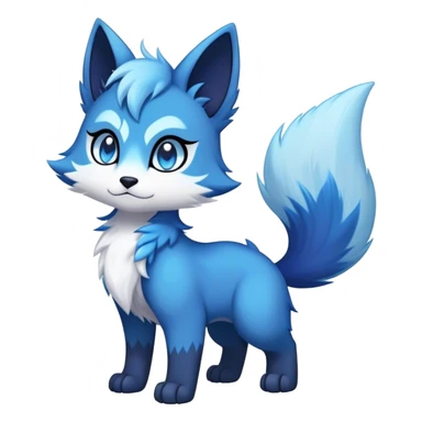 Kawaii dark edgy fantasy ethereal anthro fursona Fakemon with tufted tail  sticker