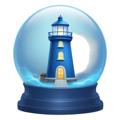 blue lighthouse in crystal ball sticker