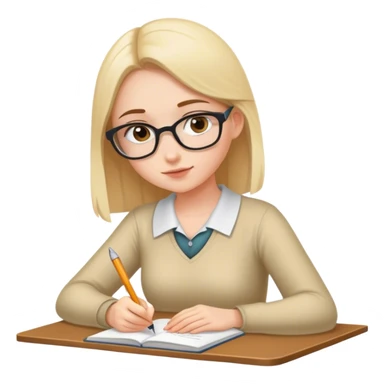 a girl writing dissertation sticker