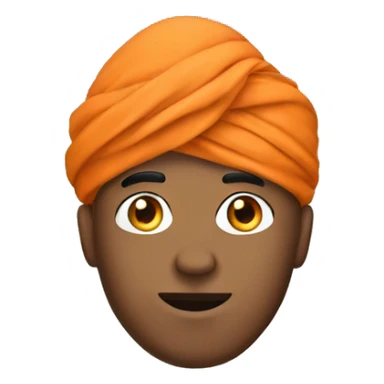 turban orange white guy sticker