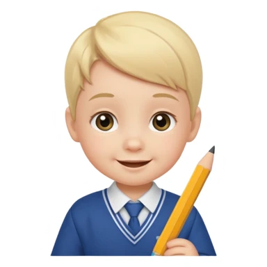 baby in school uniform  sticker