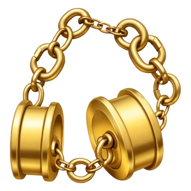 Golden shackles chains sticker
