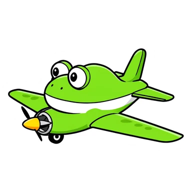 Frog on a airplane sticker