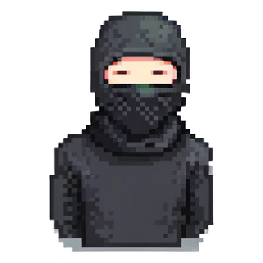 man in black balaclava with no eyes and mouth  sticker