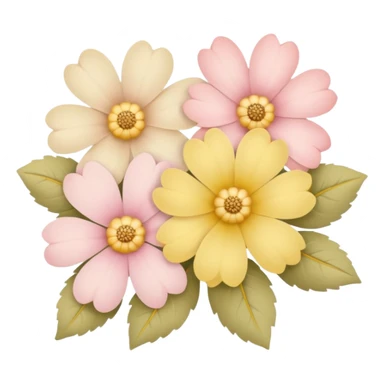 flowers in soft pink, beige and yellow pastel colors sticker