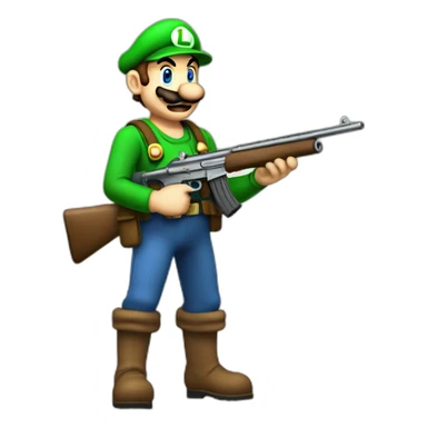 luigi with rifle sticker