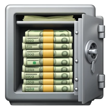 Dinero en una caja fuerte sticker