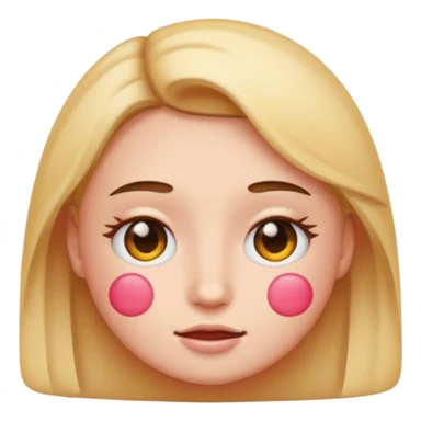 Emoji blush on one side sticker