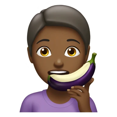 Girl eating eggplants sticker