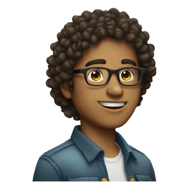 Cute guy with glasses from El Salvador with curly hair sticker