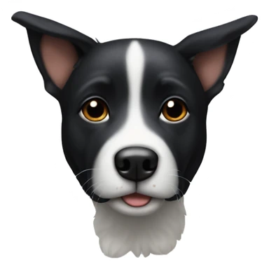 Short Furry Black dog white stripe on nose sticker