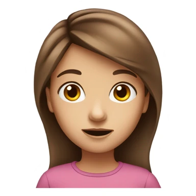 curious girl with brown hair sticker