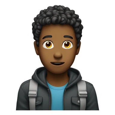 Boy with confused face sticker