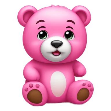 Pink cute bear sticker