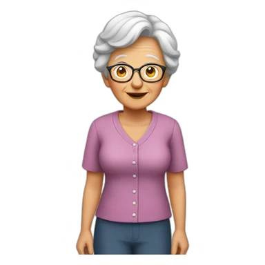 grandma standing on a grandpa sticker