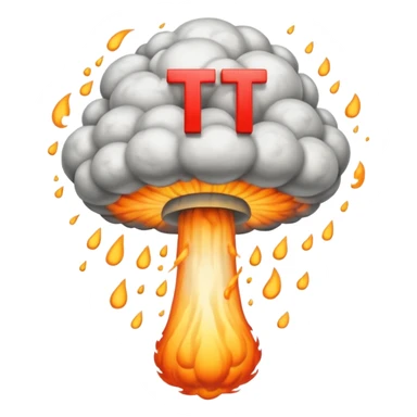 atomic bomb mushroom cloud in the shape of the letter T sticker