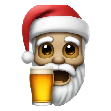 Santa skulling beer sticker