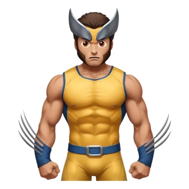 Make a brown-eyed man in a wolverine costume who wonders? sticker