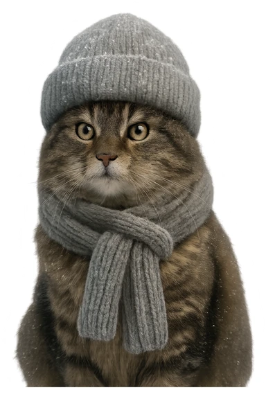 winter cat remove background sticker