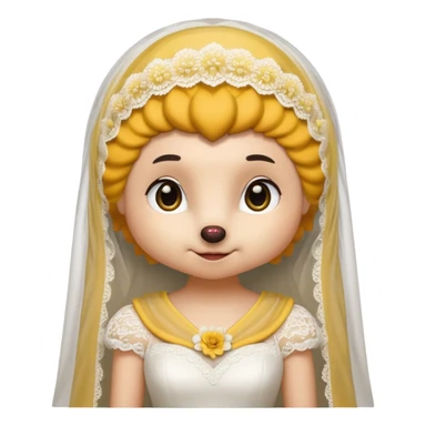 bride hedgehog yellow sticker