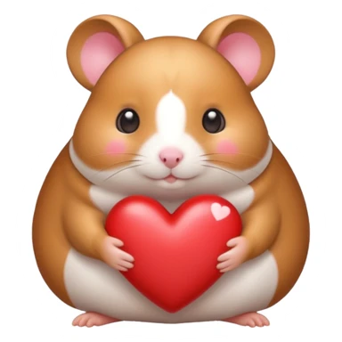 red heart hamster  kawaii sticker