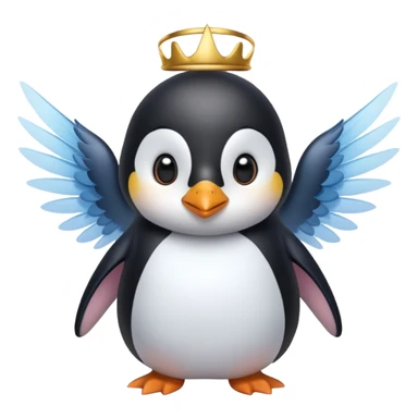 un pinguino con le ali che si muta in una fata sticker