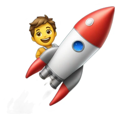 Happy with a token on a Rocket  sticker